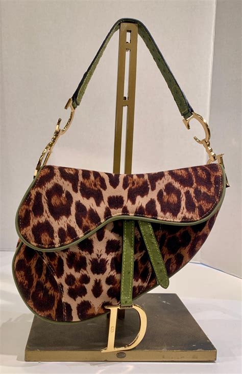 christian dior leopard saddle bag|christian dior saddle bag vintage.